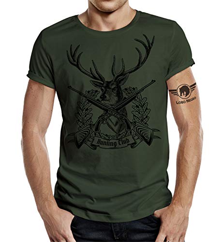 Jäger T-Shirt: Hunting Club II Hirsch Oliv von LOBO NEGRO