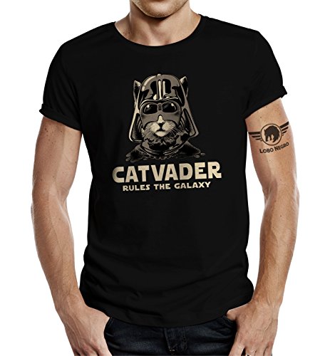 Katzen T-Shirt: CAT-Vader Rules The Galaxy-XXXXL von LOBO NEGRO