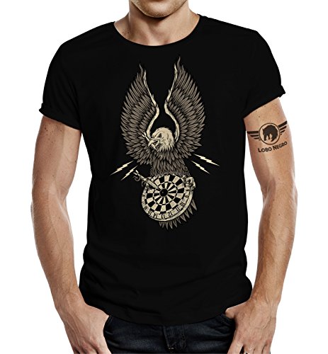 LOBO NEGRO Original Design, T-Shirt für den Dart Fan: Dart-Eagle 3 schwarz -XXL von LOBO NEGRO