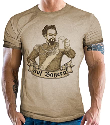 Trachten T-Shirt im Vintage Retro Used Look - Für echte Bayern Fans: König Ludwig, auf Bayern! Trachten T-Shirt im Vintage Retro Used Look - Für echte Bayern Fans: König Ludwig, auf Bayern! von LOBO NEGRO