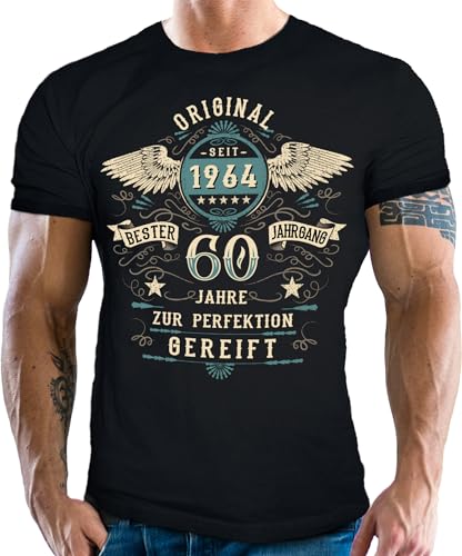 Herren T-Shirt zum 60. Geburtstag: Original seit 1964 Bester Jahrgang zur Perfektion gereift von LOBO NEGRO