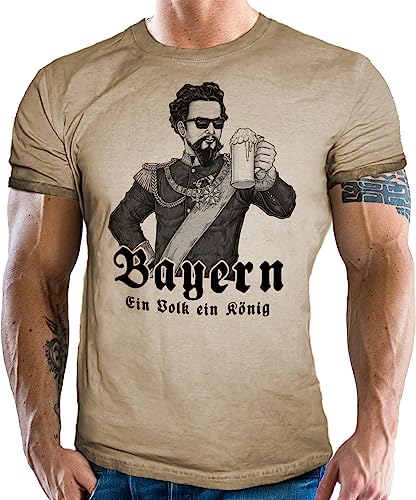 Trachten T-Shirt für echte Bayern Fans: EIN Volk EIN König von LOBO NEGRO