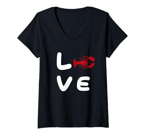 Damen Love LOBSTERS T-Shirt Funny LOBSTER T-Shirt mit V-Ausschnitt Damen Love LOBSTERS T-Shirt Funny LOBSTER T-Shirt mit V-Ausschnitt von LOBSTER Designs By ShirtZilla