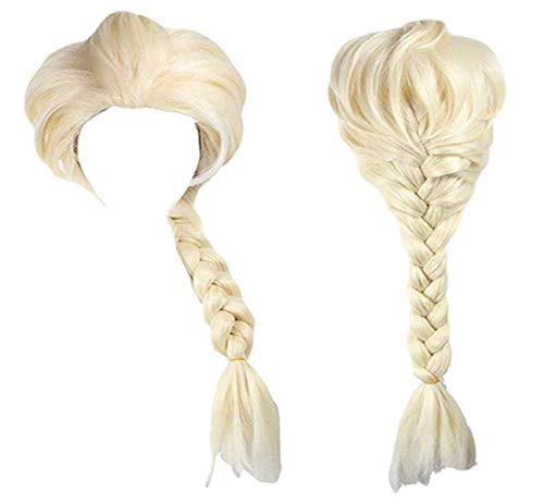 LOBTY Damen Prinzessin Kleid Langarm Bodenlang Kleider Frauen Langes Abendkleid Weihnachten Halloween Party Kleid Fasching Karneval Verkleidung Erwachsene Cosplay Kostüm mit Perücke S-XXL, Blau von LOBTY