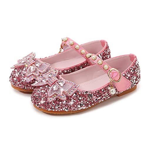 LOBTY Mädchen Prinzessin Schuhe Kinder Pailletten Kristall Schuhe Sandalen Hochzeitsschuhe Ballettschuhe Geburtstag Party Halloween Weihnachten Karneval Kostüm Zubehör von LOBTY