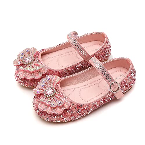 LOBTY Mädchen Prinzessin Schuhe Pailletten Kristall Schuhe Sandalen Hochzeitsschuhe Ballettschuhe Geburtstag Party Halloween Weihnachten Karneval Kinder Schuhe Blau Rosa EU 23-36 von LOBTY