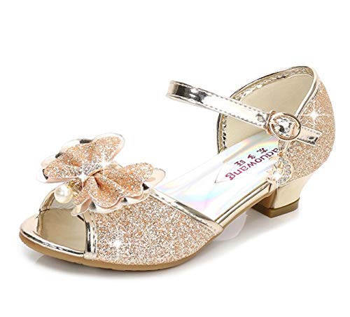 LOBTY Prinzessin Mädchen Schuhe Sandalen Glitzer Prinzessin Gelee Partei Absatz-Schuhe Sandalette Stöckelschuhe Pailletten Kristall Bling für Kinder von LOBTY