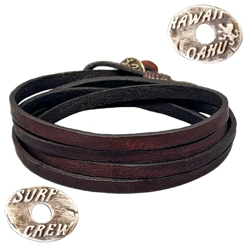 LOCAL LEAGUE Leder Surf Crew Armband Multi-Layer Design Dunkelbraun 95cm Länge Verstellbares Armband, 95.0 Centimeters, Leder, Kein Edelstein LOCAL LEAGUE Leder Surf Crew Armband Multi-Layer Design Dunkelbraun 95cm Länge Verstellbares Armband, 95.0 Centimeters, Leder, Kein Edelstein von LOCAL LEAGUE