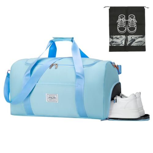 LOCAL LION Sporttasche Damen, Reisetasche Gym Bag Fitnesstasche mit Schuhfach und Nassfach, Gymtasche Gepäcktasche Weekender wasserabweisend für Fitnessstudio Gym Sport Baden und Schwimmen von LOCAL LION