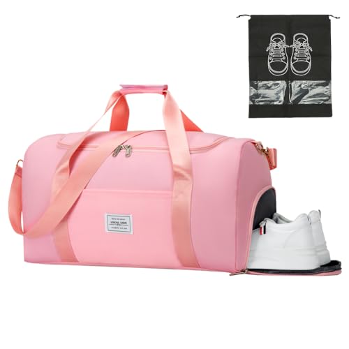 LOCAL LION Sporttasche Damen, Reisetasche Gym Bag Fitnesstasche mit Schuhfach und Nassfach, Gymtasche Gepäcktasche Weekender wasserabweisend für Fitnessstudio Gym Sport Baden und Schwimmen von LOCAL LION