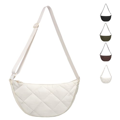 LOCCY Damen Halbmond Crossbody Schultertasche,Nylon Tragbare Halbmond Tasche,Halbmond Schultertasche mit Verstellbarem Gurt von LOCCY