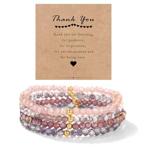 LOCCY Damen Kristall Perlen Armband Mehrschichtiges Steine Armband Boho Modeschmuck Armband Damen Schwarz (lila A) von LOCCY