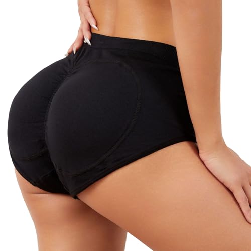 LOCCY Damen Push Up Unterhose, Damen Butt Lifter Fake Ass Hüfte Po Push Up Hip Enhancer Shapewear Gepolstert Miederhose Unterwäsche (DE/NL/SE/PL, Alphanumerisch, L, Regular, Regular, Schwarz) von LOCCY