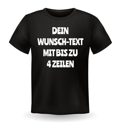 LOCO SHIRT® T-Shirt mit Wunschtext selbst gestalten. Bedrucken mit dem Amazon Designer. T-Shirt Druck. Größe S bis 5XL. Ökotex-100 (DE/NL/SE/PL, Alphanumerisch, L, Regular, Regular, Schwarz) von LOCO SHIRT