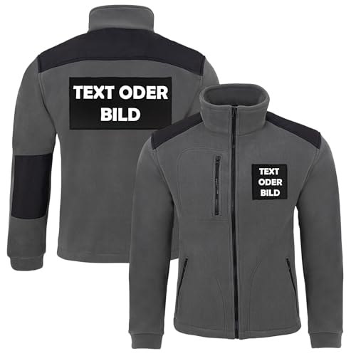 Personalisierte Fleecejacke Herren mit Logo & Text - Arbeitsjacke mit Logo & Verstärkungen - warme Notarzt Jacke von LOCO