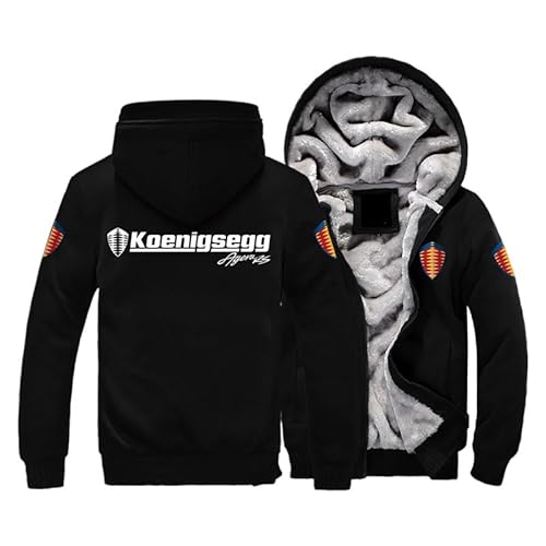 LOCZEK Herren K.oeni-gse.gg 3D-Gedruckter Hoodie Plus samtgepolsterter Kapuzenpullover Mode Sport Baseball Uniform Strickjacke Reißverschluss Manteljacke Passen/A/3XL von LOCZEK