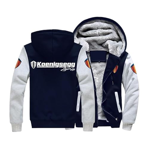 LOCZEK Herren K.oeni-gse.gg 3D-Gedruckter Hoodie Plus samtgepolsterter Kapuzenpullover Mode Sport Baseball Uniform Strickjacke Reißverschluss Manteljacke Passen/C/L von LOCZEK