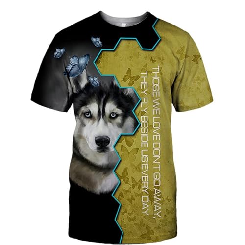 LOCZEK Hoodies Jacken T-Shirt Hosen Shorts Strickjacke Thin 3D Siberian Husky Dog Printing Pullover Herren & Damen Casual Polyester Sweatshirt Hohe Qualität/a4/L von LOCZEK