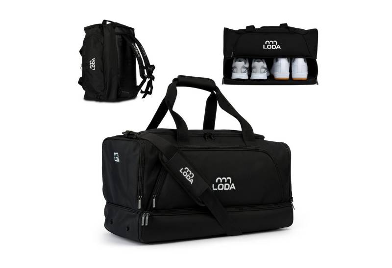 LODA sports Sporttasche - Rucksackfunktion, Schuh-, Wertsachen-, Dusch- & Nassfach, Tasche LODA compact, 48 Liter Volumen von LODA sports