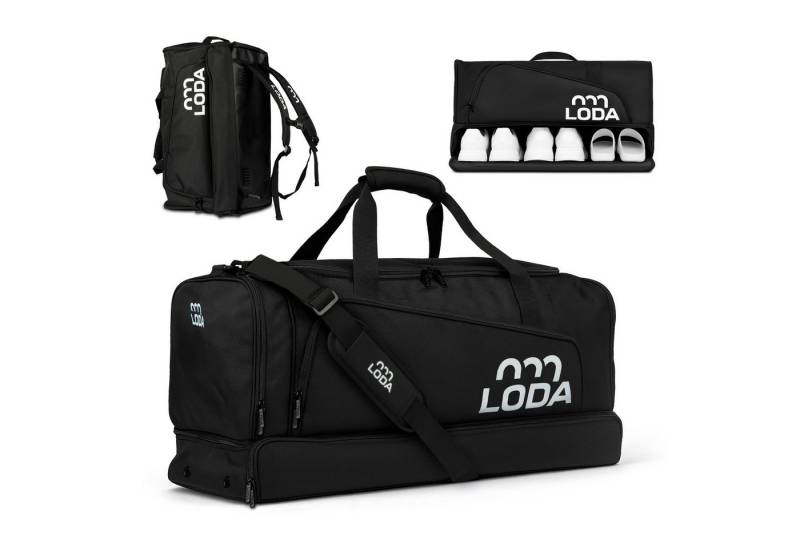 LODA sports Sporttasche - Rucksackfunktion, Schuh-, Wertsachen-, Dusch- & Nassfach (Größe, 65 cm (L) x 30cm (B) x 35cm (H), Tasche LODA team, 68 Liter Volumen von LODA sports