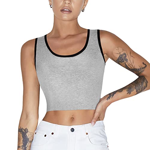 LODAY Damen Transgender Tomboy FTM Elastische Brust Binder BH Pullover Tank Top, GRAU, Small von LODAY