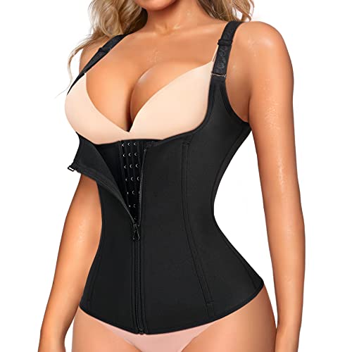 LODAY Taillentrainer Korsett für Gewichtsverlust Bauchkontrolle Sport Workout Body Shaper schwarz, schwarz, Small von LODAY