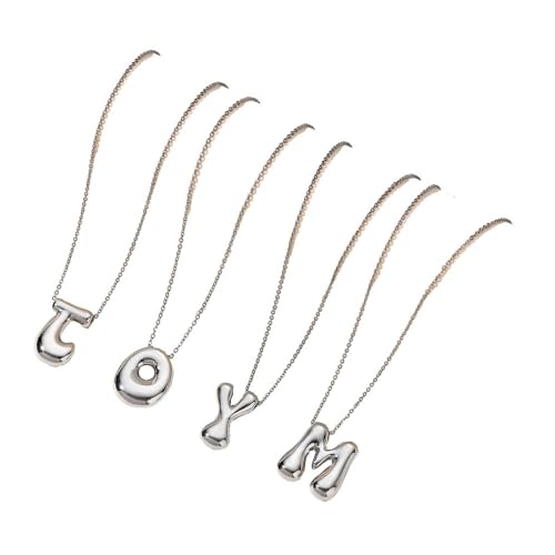 LODMLOER Bubble Initial Halsketten Für Frauen Und Mädchen, Spiegelglatte Az 26 Initial Anhänger Halskette Choker Glänzend Stilvoller Hip Hop Glänzende Buchstaben Schmuck Für Frauen Und Männer,F von LODMLOER