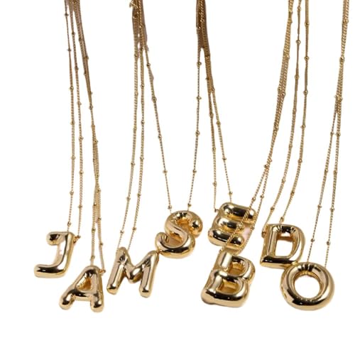 LODMLOER Bubble Letter Halskette Anhänger Schmuck Az 26 Anfangsbuchstaben Anhänger Kette Choker Halskette Süße Bauschige Glänzende Buchstabenkette Mit Perlenkette Für Frauen Mädchen,H von LODMLOER