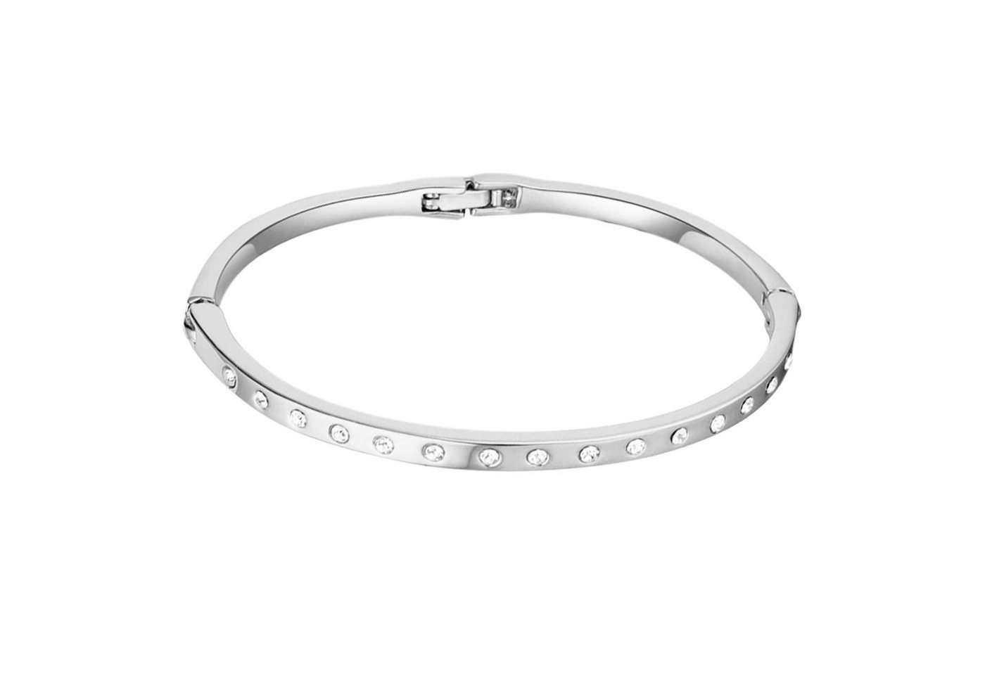 LÖB Armband Armband Armreif Edelstahl Zirkonia Silber Dünn, Dünn Schmal Eng Damen Armkette mit weißen Glitzer Zirkonia Steinen Vergoldet Silberarmband Braut Brautschmuck Geschenke Für Frauen Freundin Mama zum Valentinstag Geburtstag von LÖB