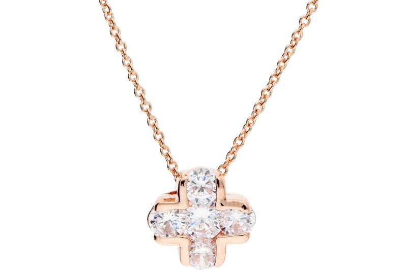 LÖB Kette mit Anhänger 18K Roségold vergoldet Halskette Zirkonia Kreuz Anhänger Kreuzkette (Geschenke für Frauen Beste Freundin Mutter Mama Damen zum Geburtstag Weihnachten Weihnachtsgeschenke, Inkl. Schmuckbox), Damen Mädchen Kette Kreuzanhänger Glitzer Strass Stein Kommunion von LÖB