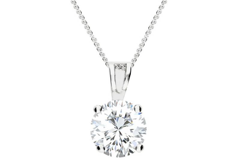 LÖB Kette mit Anhänger 750er Weißgold vergoldet Halskette Zirkonia Stein Anhänger Silber Weiß (Geschenke für Frauen Beste Freundin Mutter Mama Damen zum Geburtstag Weihnachten Weihnachtsgeschenke), Kette Glitzer Strass Steinanhänger Diamant Form Brautschmuck Schmuck von LÖB