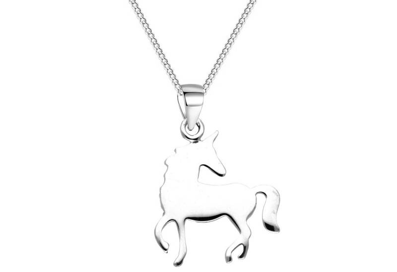 LÖB Kette mit Anhänger 925 Silber Halskette Einhorn Platte Anhänger Kinder Mädchen Damen (Geschenke für Frauen Beste Freundin Mutter Mama Damen zum Geburtstag Weihnachten Weihnachtsgeschenke), Kommunion Firmung Einschulung von LÖB