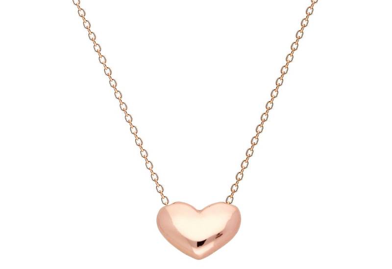 LÖB Kette mit Anhänger 925 Silber Halskette Herz Anhänger 585er Roségold vergoldet Herzkette (Geschenke für Frauen Beste Freundin Mutter Mama Damen zum Geburtstag Weihnachten Weihnachtsgeschenke), Kette Herzanhänger Klein Herzform Herzkette Minimalistisch Rosé Gold von LÖB