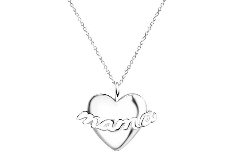 LÖB Kette mit Anhänger 925 Silber Halskette Mama Herz Anhänger Herzkette Herzanhänger Mutter (Geschenke für Frauen Beste Freundin Mutter Mama Damen zum Geburtstag Weihnachten Weihnachtsgeschenke), Kette Herzform Klein Minimalistisch Geometrisch Modern Leicht Filigran von LÖB