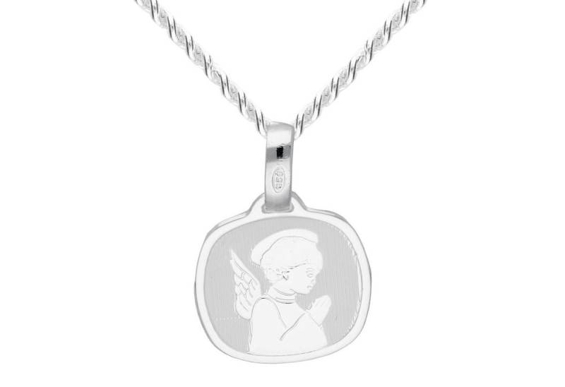 LÖB Kette mit Anhänger 925 Silber Halskette Platte mit kleinem Engel Anhänger Taufkette Kette (Geschenke für Frauen Beste Freundin Mutter Mama Damen zum Geburtstag Weihnachten Weihnachtsgeschenke), Taufe Kommunion Firmung Konfirmation Schutzengel Engelsflügel von LÖB