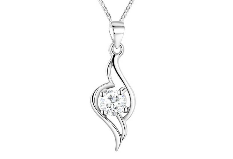 LÖB Kette mit Anhänger 925 Silber Halskette Tropfen Anhänger Zirkonia Stein Kette Tropfenform (Geschenke für Frauen Beste Freundin Mutter Mama Damen zum Geburtstag Weihnachten Weihnachtsgeschenke), Tropfenanhänger Schmuck Brautschmuck Glitzer Strass Diamant Form Weiß von LÖB