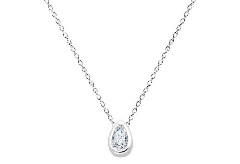 LÖB Kette mit Anhänger 925 Silber Halskette Tropfen Zirkonia Stein Anhänger Tropfenanhänger (Geschenke für Frauen Beste Freundin Mutter Mama Damen zum Geburtstag Weihnachten Weihnachtsgeschenke), Kette Tropfenform Steinanhänger Solitär Glitzer Steinchen Brautschmuck von LÖB