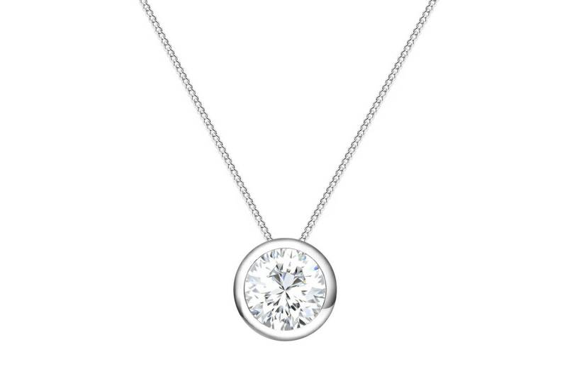 LÖB Kette mit Anhänger 925 Silber Halskette Zirkonia Strass Stein Anhänger Diamant Form Kette (Geschenke für Frauen Beste Freundin Mutter Mama Damen zum Geburtstag Weihnachten Weihnachtsgeschenke), Solitär Glitzer Steinanhänger Weiß Schmuck Brautschmuck Dezent Elegant von LÖB