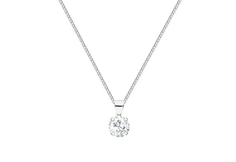 LÖB Kette mit Anhänger 925 Silber Halskette Zirkonia Strass Stein Anhänger Diamant Form Kette (Geschenke für Frauen Beste Freundin Mutter Mama Damen zum Geburtstag Weihnachten Weihnachtsgeschenke), Solitär Glitzer Steinanhänger Weiß Schmuck Brautschmuck Dezent Elegant von LÖB