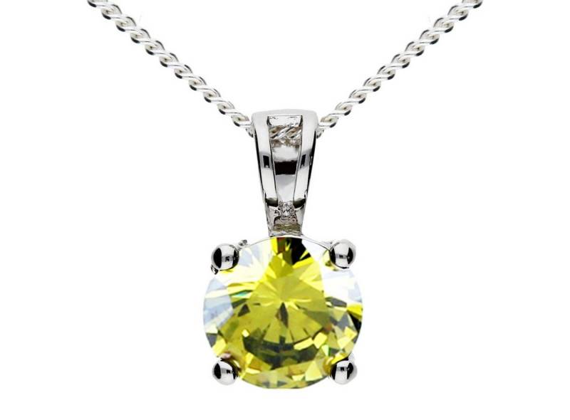 LÖB Kette mit Anhänger 925 Silber Halskette Zirkonia Stein Anhänger Kette Peridot Grün 45cm (Geschenke für Frauen Beste Freundin Mutter Mama Damen zum Geburtstag Weihnachten Weihnachtsgeschenke), Steinchen Strass Glitzer Solitär Diamant Rund Tropfen Tropfenanhänger von LÖB