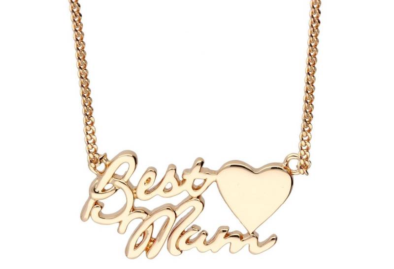 LÖB Kette mit Anhänger 18K Roségold Vergoldet Halskette Best Mom Beste Mama Schriftzug Gravur (Geschenke für Frauen Beste Freundin Mutter Mama Damen zum Geburtstag Ostern Muttertag Muttertagsgeschenk, Inkl. Schmuckbox), Kette Damen Mutter Mom Ehefrau Freundin Oma Großmutter Omi von LÖB