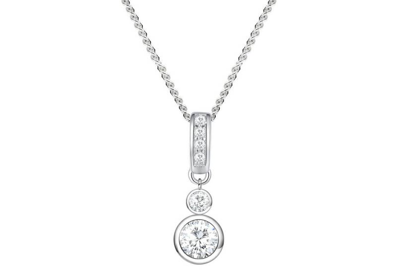 LÖB Kette mit Anhänger 925 Silber Kette Zirkonia Stein Solitär Anhänger Rund Tropfen Diamant (Geschenke für Frauen Beste Freundin Mutter Mama Damen zum Geburtstag Weihnachten Weihnachtsgeschenke), Halskette Steinanhänger Strass Glitzer Brautschmuck Tropfenanhänger von LÖB