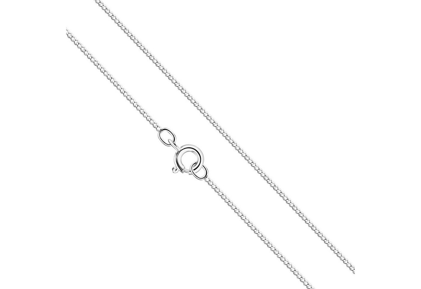 LÖB Kette mit Anhänger Kette 925 Silber Panzerkette ohne Anhänger 38cm, Kinderkette Silberkette Panzer Kette Collier Dünn Damen Kinder 1,4mm von LÖB