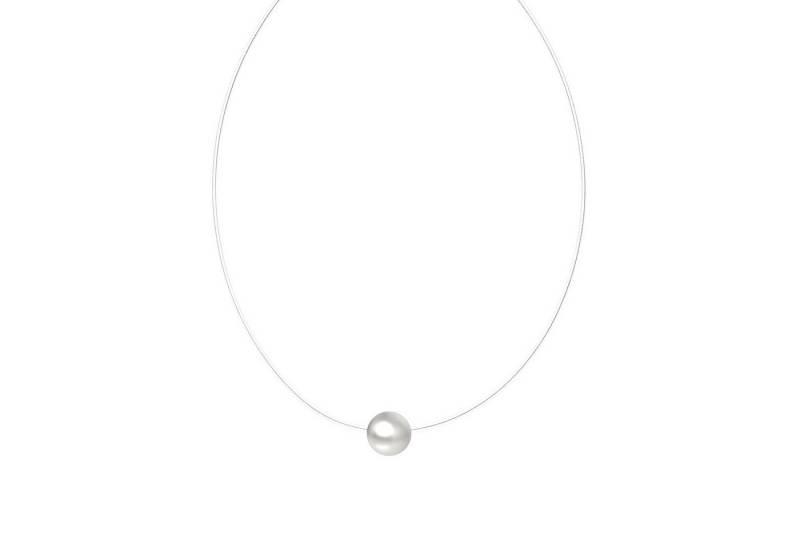 LÖB Kette mit Anhänger 925 Silber Nylon Kette Halskette Perle Schwebend Collier Nylonkette (Geschenke für Frauen Beste Freundin Mutter Mama Damen zum Geburtstag Weihnachten Weihnachtsgeschenke, Inkl. Schmuckbox), Damen Halsband Halsnah Nylonband Perlenkette Rund Choker Brautschmuck von LÖB