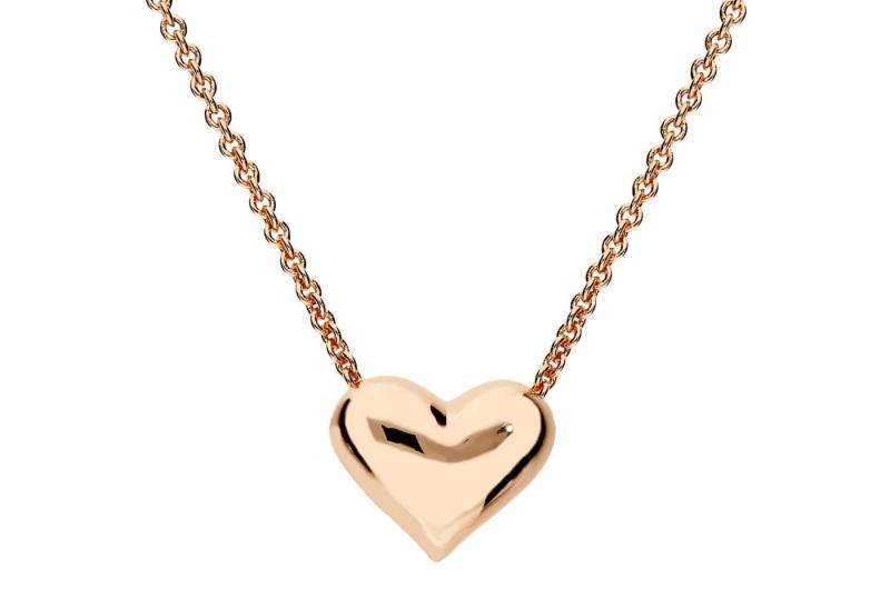 LÖB Kette mit Anhänger 18K Roségold vergoldet Kette kleines Herz Anhänger glänzend Herzkette (Geschenke für Frauen Beste Freundin Mutter Mama Damen zum Geburtstag Weihnachten Weihnachtsgeschenke, Inkl. Schmuckbox), Damen Halskette Herzanhänger Herzen Herzform Platte Freundschaftskette von LÖB