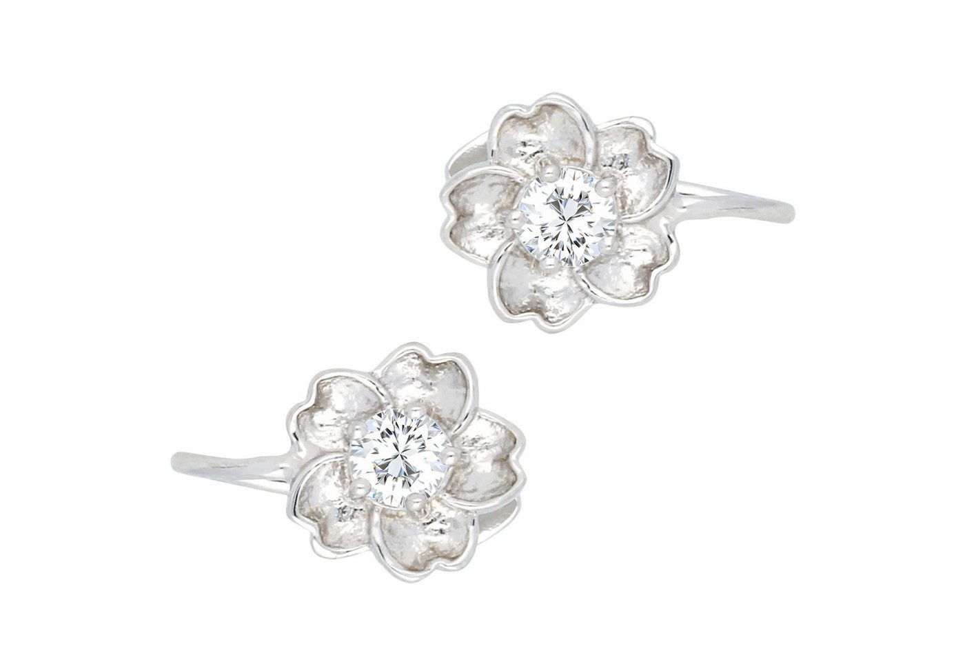 LÖB Ohrklemme 925 Silber Ohrklemme Ear Cuff Blumen Zirkonia Fake Piercing Ring Hoop (Geschenke für Frauen Beste Freundin Mutter Mama Damen zum Geburtstag Weihnachten Weihnachtsgeschenke, Inkl. Schmuckbox), Ohrmanschetten Ohrringe Glitzer Strass Ear Climber Modern Ohr Stein von LÖB