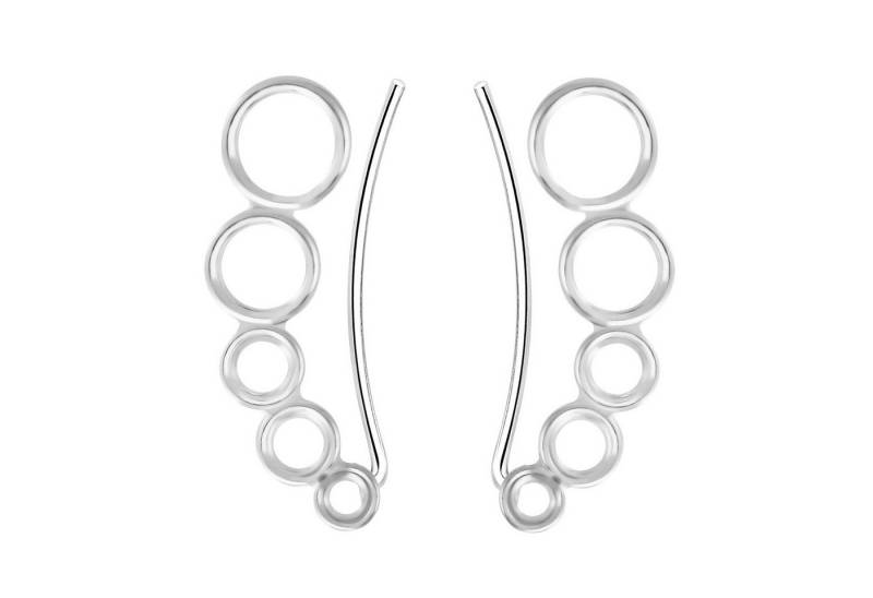 LÖB Ohrklemme 925 Silber Ohrringe Ring Kreis Ohrklemme Ohrmanschette Modern Bogen (Geschenke für Frauen Beste Freundin Mutter Mama Damen zum Geburtstag Weihnachten Weihnachtsgeschenke, Inkl. Schmuckbox), Ohrstecker Lang Minimalistisch Geometrisch Ear Climber Ohrkletter von LÖB