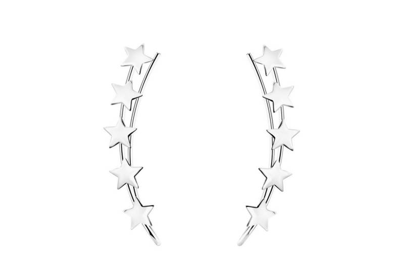 LÖB Ohrklemme 925 Silber Ohrringe Sterne Ohrklemme Ohrmanschette Ohrkletterer Bogen (Geschenke für Frauen Beste Freundin Mutter Mama Damen zum Geburtstag Weihnachten Weihnachtsgeschenke, Inkl. Schmuckbox), Ohrstecker Ohr Kletterer Minimalistisch Geometrisch Stern gebogen Lang von LÖB