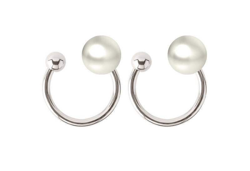 LÖB Ohrklemme Damen Ohrklemme Ohrringe Perlen Ear Cuff Ohrmanschette Set Silber Weiß (Geschenke für Frauen Beste Freundin Mutter Mama Damen zum Geburtstag Ostern Muttertag Muttertagsgeschenk, Inkl. Schmuckbox), Fake Piercing Ohr Ohrclip Helix Cartilage Ring Perle Clip on Modern von LÖB