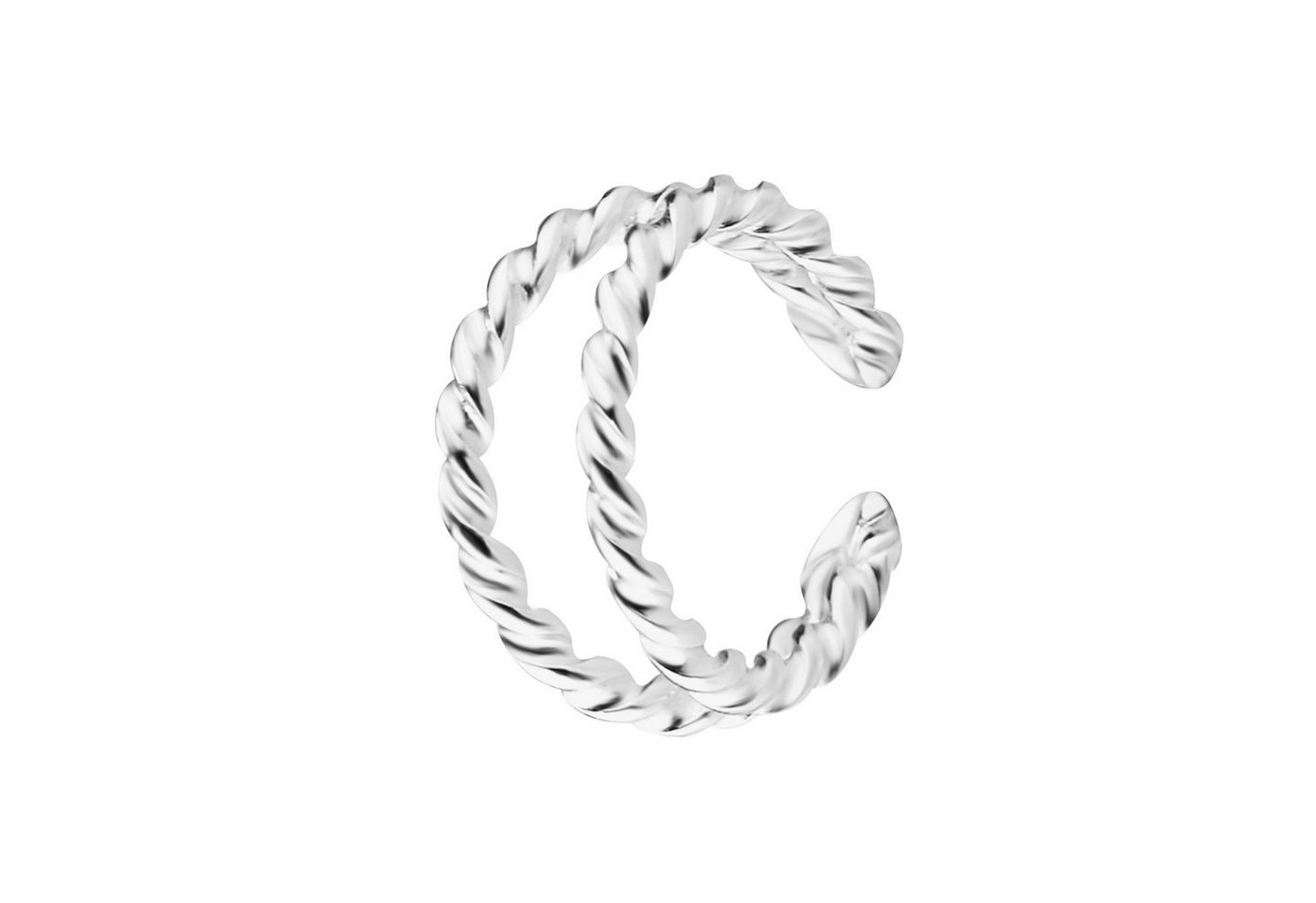 LÖB Ohrklemme Ohrklemme 925 Silber Ear Cuff Doppel geflochten, Damen Fake Piercing Ring Doppel gedreht Dünn Ohr Kletterer Ohrring Ohrmanschette Ohrclip von LÖB